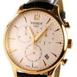 Tissot T Classic Tradition Chronograph White Dial Brown Leather Strap Watch For Men - T063.617.36.037.00