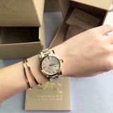 Burberry The City Gold Dial Gold Steel Strap Watch for Women - BU9145