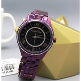 Buy Shop Michael Kors Lauryn Black Dial Purple Steel Strap Watch for Women - MK3724 USA Online