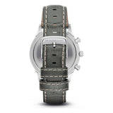 Buy Shop Emporio Armani Classic Chronograph Silver Dial Grey Leather Strap Watch For Men - AR1861 USA Online