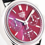 Buy Shop Tag Heuer Carrera Automatic Chronograph Red Dial Black Leather Strap Watch for Men - CBK221G.FC6479 USA Online