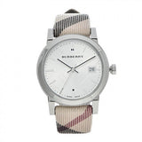 Buy Shop Burberry The City White Dial Brown Leather Strap Watch for Women - BU9113 USA Online