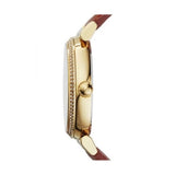 Buy Shop Michael Kors Catlin Champagne Dial Brown Leather Strap Watch for Women - MK2375 USA Online
