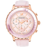 Swarovski Octea Lux Chrono Pink Dial Pink Leather Strap Watch for Women - 5452501