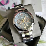 Buy Shop Fossil Perfect Boyfriend Mother of Pearl Blue Dial Silver Steel Strap Watch for Women - ES3880 USA Online