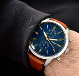 Buy Shop Fossil Townsman Chronograph Blue Dial Brown Leather Strap Watch for Men - FS5279 USA Online