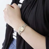 Buy Shop Marc Jacobs Henry Dinky Gold Dial Gold Steel Strap Watch for Women - MBM3199 USA Online