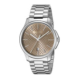 Buy Shop Gucci G Timeless Quartz Brown Dial Silver Steel Strap Watch for Men - YA126317 USA Online