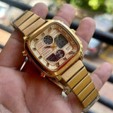 Buy Shop Fossil Retro Analog-Digital Gold Dial Gold Steel Strap Watch for Men - FS5889 USA Online