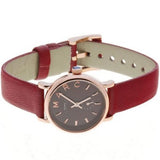 Buy Shop Marc Jacobs Baker Maroon Dial Maroon Leather Strap Watch for Women - MBM1271 USA Online