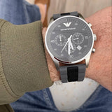 Buy Shop Emporio Armani Sportivo Black Dial Two Tone Ceramic Bracelet Watch For Men - AR5866 USA Online