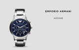 Buy Shop Emporio Armani Renato Chronograph Blue Dial Silver Steel Strap Watch For Men - AR2448 USA Online
