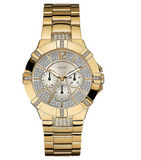 Buy Shop Guess Vista Diamonds Gold Dial Gold Steel Strap Watch for Women - W13573L1 USA Online