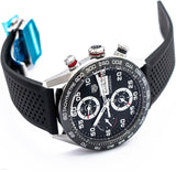 Buy Shop Tag Heuer Carrera Chronograph Black Dial Black Rubber Strap Watch for Men - CBN2A1AA.FT6228 USA Online