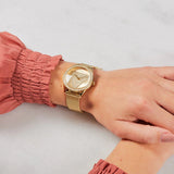 Buy Shop Guess Tri Glitz Quartz Diamonds Gold Dial Gold Mesh Bracelet Watch For Women - W1142L2 USA Online