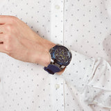 Buy Shop Guess Genesis Multi Function Analog Blue Dial Blue Rubber Strap Watch For Men - W1254G1 USA Online
