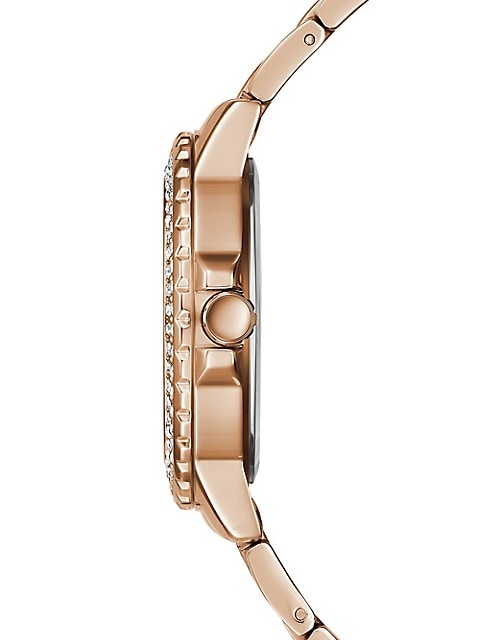Buy Shop Guess Crown Jewel Multifunction Diamonds White Dial Rose Gold Steel Strap Watch For Women - GW0410L3 USA Online