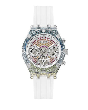Buy Shop Guess Glitz Pride Limited Edition White Dial White Rubber Strap Watch for Women - GW0407L4 USA Online