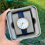 Buy Shop Fossil Tailor White Dial Blue Leather Strap Watch for Women - ES4260 USA Online