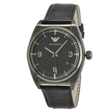 Buy Shop Emporio Armani Franco Black Dial Black Leather Strap Watch For Men - AR0368 USA Online