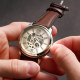 Buy Shop Fossil Neutra Automatic Skeleton White Dial Brown Leather Strap Watch for Men - ME3184 USA Online