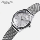 Buy Shop Calvin Klein Minimal White Dial Silver Mesh Bracelet Watch for Women - K3M23126 USA Online