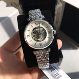 Buy Shop Emporio Armani Meccanico Mother of Pearl Dial Silver Steel Strap Watch For Women - AR1991 USA Online