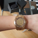 Buy Shop Marc Jacobs Henry Transparent Gold Dial Gold Steel Strap Watch for Women - MBM3206 USA Online