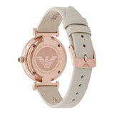 Buy Shop Emporio Armani Gianni T Bar Light Brown Dial White Leather Strap Watch For Women - AR1769 USA Online