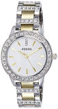 Buy Shop Fossil Jesse Crystals White Dial Two Tone Steel Strap Watch for Women - ES2409 USA Online