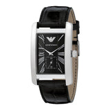 Buy Shop Emporio Armani Black Dial Black Leather Strap Watch For Men - AR0143 USA Online