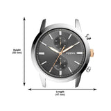 Buy Shop Fossil Townsman Chronograph Grey Dial Silver Steel Strap Watch for Men - FS5407 USA Online
