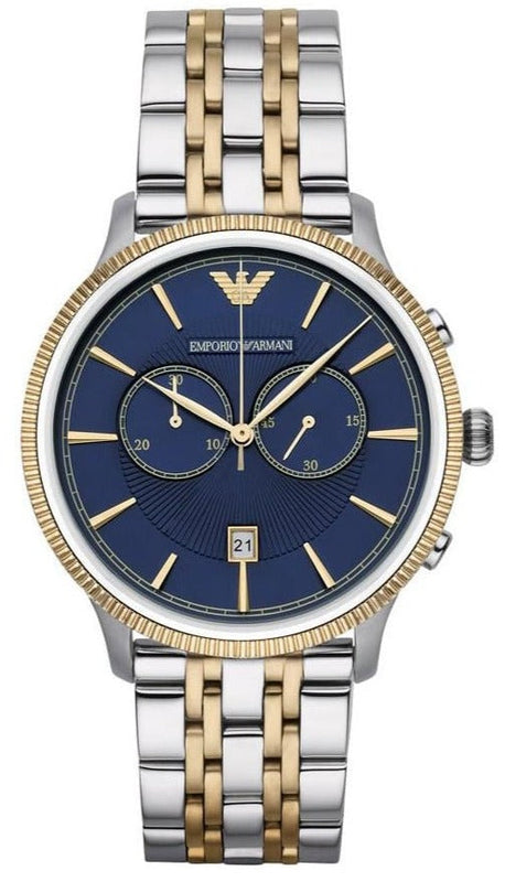 Buy Shop Emporio Armani Classic Blue Dial Two Tone Steel Strap Watch For Men - AR1847 USA Online