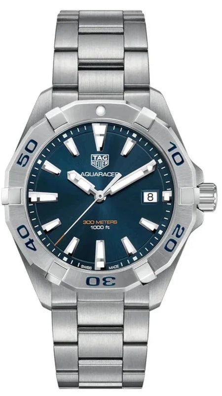 Buy Shop Tag Heuer Aquaracer Blue Dial Silver Steel Strap Watch for Men - WBD1112.BA0928 USA Online