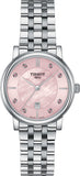 Tissot T Classic Carson Premium Lady Mother of Pearl Pink Dial Silver Steel Strap Watch For Women - T122.210.11.159.00