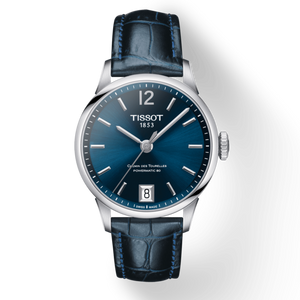 Buy Shop Tissot Chemin Des Tourelles Powermatic 80 Lady Blue Dial Blue Leather Strap Watch For Women - T099.207.16.047.00 USA Online