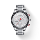 Tissot T Sport PRS 516 Chronograph White Dial Silver Steel Strap Watch For Men - T100.417.11.031.00