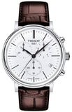 Buy Shop Tissot Carson Premium Chronograph White Dial Brown Leather Strap Watch For Men - T122.417.16.011.00 USA Online