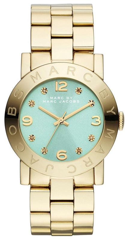 Buy Shop Marc Jacobs Amy Blue Dial Gold Steel Strap Watch for Women - MBM3301 USA Online