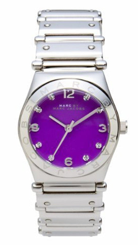 Buy Shop Marc Jacobs Amy Purple Dial Silver Steel Strap Watch for Women - MBM8560 USA Online