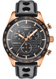 Buy Shop Tissot PRS 516 Chronograph Black Dial Black Leather Strap Watch For Men - T100.417.36.051.00 USA Online
