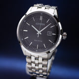 Citizen Eco Drive Black Dial Silver Steel Strap Watch For Men - BM7250-56E