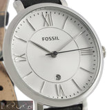 Buy Shop Fossil Jacqueline Quartz White Dial Black Leather Strap Watch for Women - ES3972 USA Online