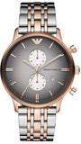 Buy Shop Emporio Armani Gianni Chronograph Grey Dial Two Tone Steel Strap Watch For Men - AR1721 USA Online