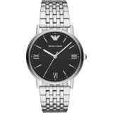 Buy Shop Emporio Armani Kappa Black Dial Silver Steel Strap Watch For Men - AR11152 USA Online