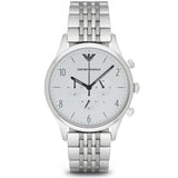 Buy Shop Emporio Armani Classic Chronograph Silver Dial Silver Steel Strap Watch For Men - AR1879 USA Online