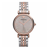 Buy Shop Emporio Armani Gianni T Bar Grey Dial Two Tone Steel Strap Watch For Women - AR1840 USA Online