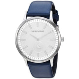 Buy Shop Emporio Armani Renato White DIal Blue Leather Strap Watch For Men - AR11119 USA Online