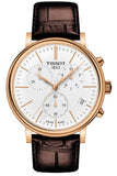 Buy Shop Tissot Carson Premium Chronograph White Dial Brown Leather Strap Watch For Men - T122.417.36.011.00 USA Online