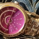 Buy Shop Michael Kors Lauryn Pink Dial Rose Gold Steel Strap Watch for Women - MK3722 USA Online